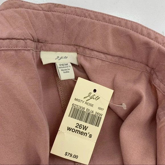 J Jill Wide Leg Crop Pants Woman 26W  Pink Pockets Front Zip Tencel Bamboo NEW - Picture 7 of 11